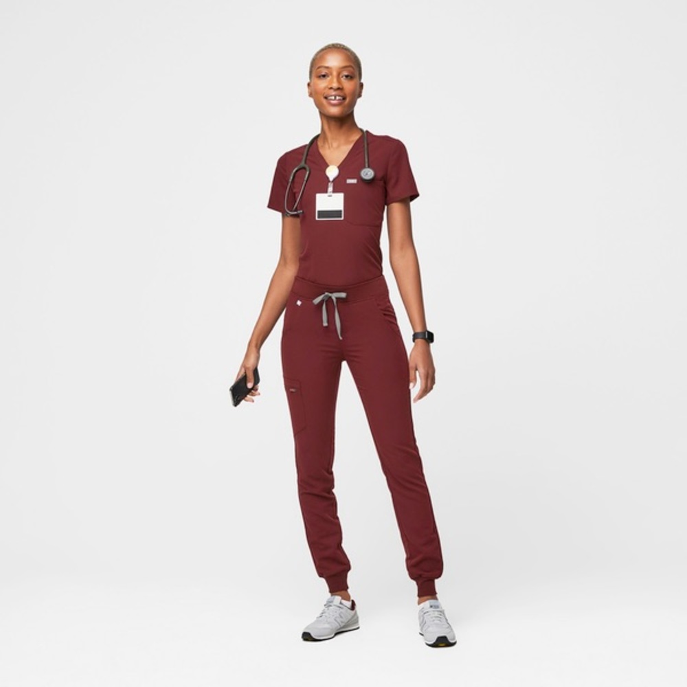 FIGS Burgundy Zamora Jogger Scrub Pants - XS/P